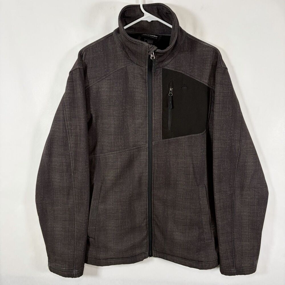 Snozu Performance Full Zip Fleece Lined Jacket Mens Size Medium Gray Ski Outdoor
